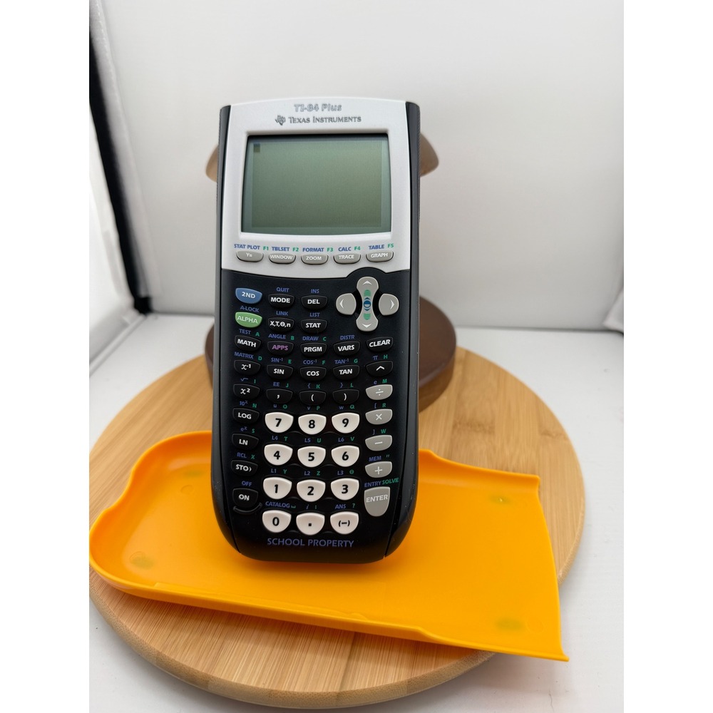 Texas Instruments TI-84 Plus Graphing Calculator Yellow Black with Slide Case